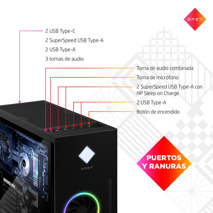 EAN 196188868843 - HP OMEN 40L GT21-0030ns AMD Ryzen™ 7 5800X 16 GB DDR4-SDRAM 1 TB SSD NVIDIA GeForce RTX 3060 Ti FreeDOS To imagen 10