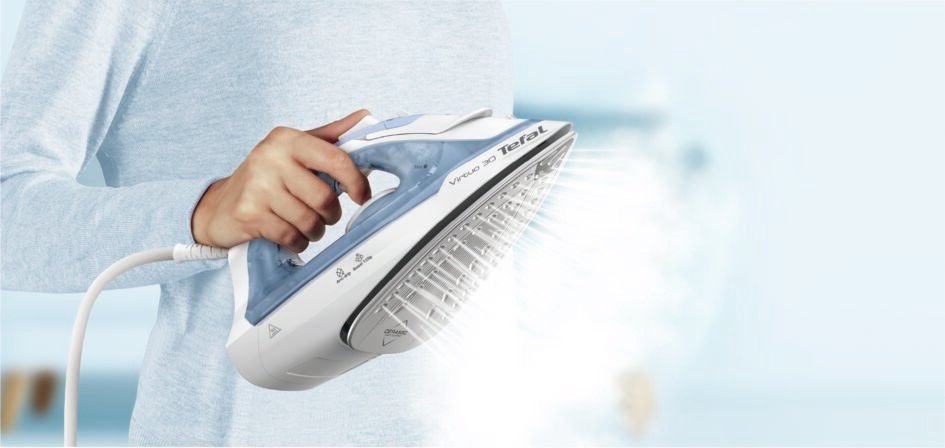 EAN 3121040092767 - Tefal Virtuo 30 FV2C41E0 plancha Plancha vapor-seco Suela de cerámica 2000 W Azul, Blanco imagen 2