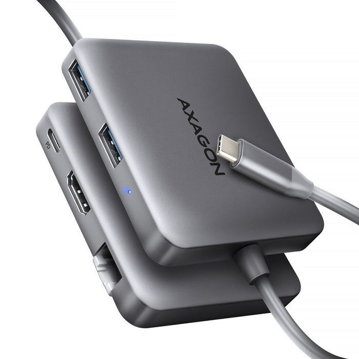 EAN 8595247907516 - Axagon N HMC-5HL USB 5Gbps hub 2x USB-A HDMI 4k/60Hz RJ-45 GLAN PD 100W kabel USB-C Alámbrico USB 3.2 Gen imagen 1