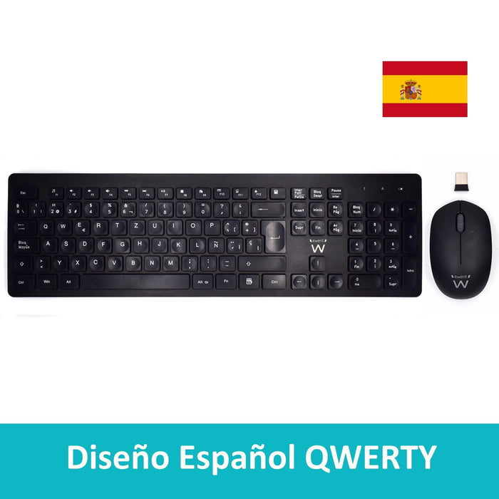 EAN 8054392616846 - Ewent EW3256 teclado Ratón incluido Universal RF inalámbrico QWERTY Español Negro imagen 2