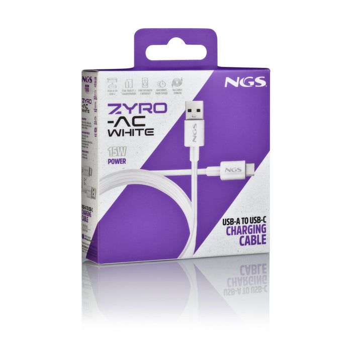EAN 8435430627336 - NGS ZYRO-AC cable USB USB 2.0 1 m USB A USB C Blanco imagen 5