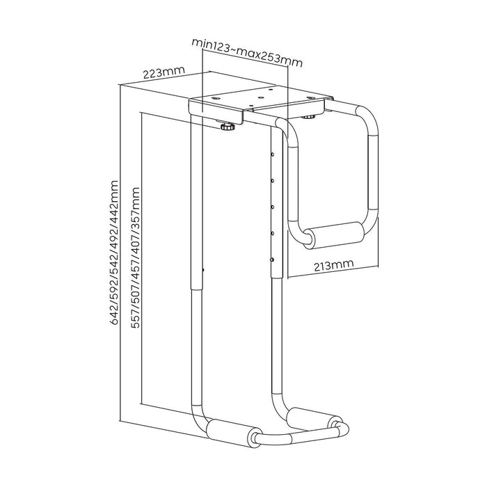 EAN 8435739902448 - AISENS MPC08-337 soporte de CPU Soporte para instalación de CPU bajo mesa Negro, Plata imagen 8