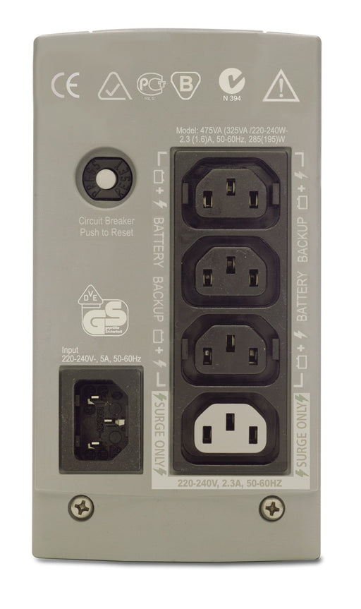 EAN 0731304120506 - APC Back-UPS CS 325 w/o SW sistema de alimentación ininterrumpida (UPS) 0,325 kVA 210 W imagen 2