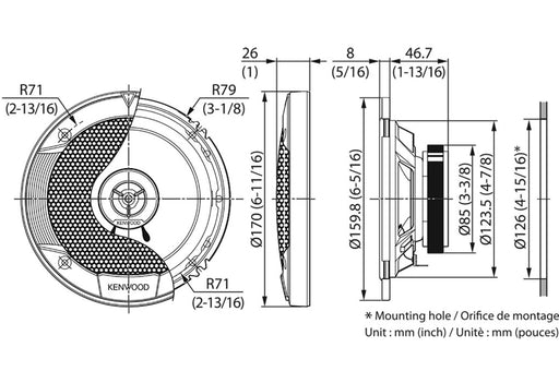EAN 0019048222862 - Kenwood KFC-S1676EX altavoz audio Alrededor De 3 vías 330 W 2 pieza(s) imagen 2