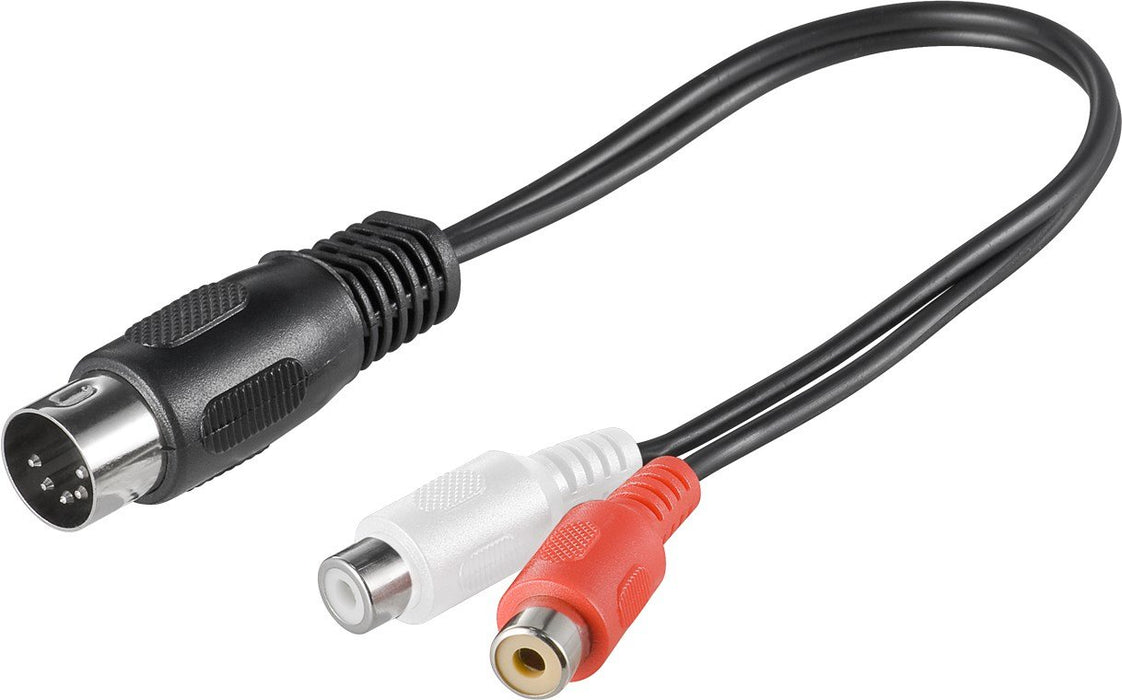 EAN 4040849500022 - Goobay 50002 cable de audio 0,2 m DIN (5-pin) 2 x RCA Negro imagen 1