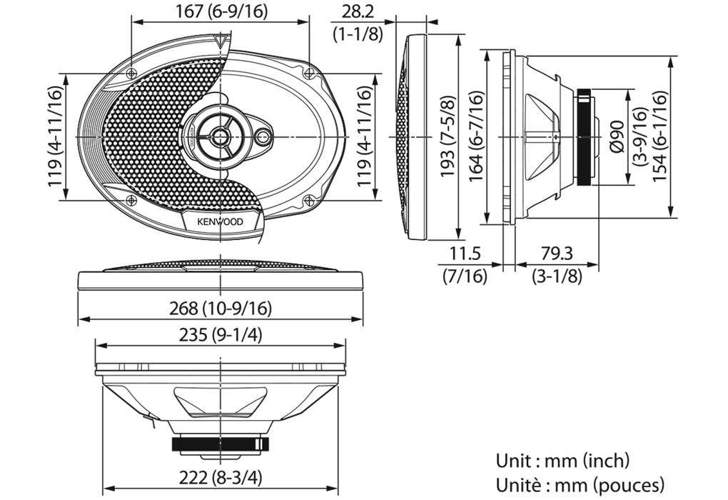 EAN 0019048223098 - Kenwood KFC-S6976EX altavoz audio Ovalado De 3 vías 500 W 1 pieza(s) imagen 2