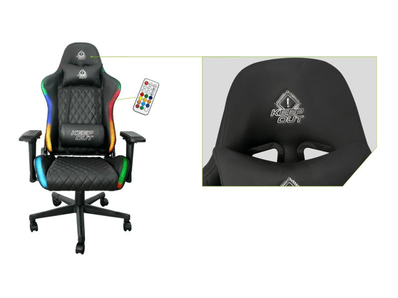 EAN 8435099526483 - KeepOut XSPRO-RGB silla para videojuegos Butaca para jugar Asiento acolchado Negro imagen 4