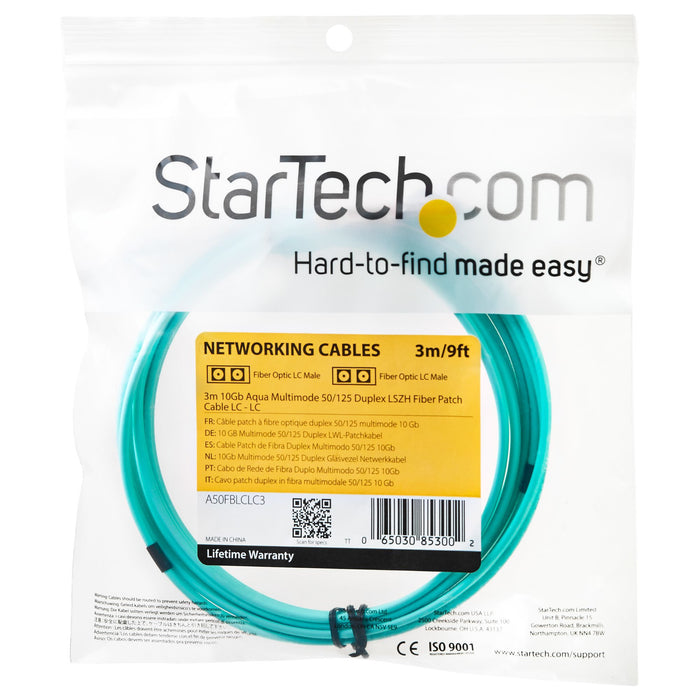 EAN 0065030853002 - StarTech.com A50FBLCLC3 Cable de fibra óptica e InfiniBand Turquesa imagen 4