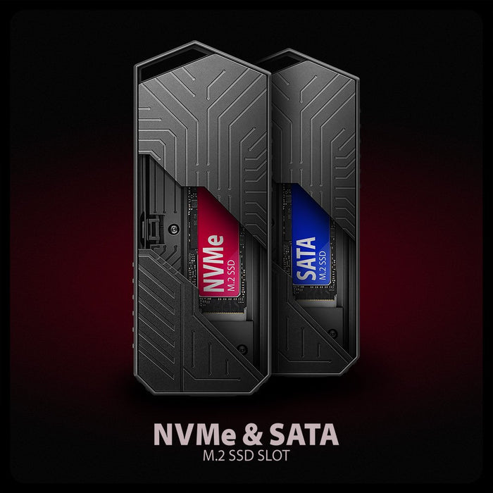 EAN 8595247908544 - Axagon EEM2-GAM, USB-C 10Gbps - NVMe & SATA SSD GAME M.2 box, bezšroubkový Caja externa para unidad de es imagen 10