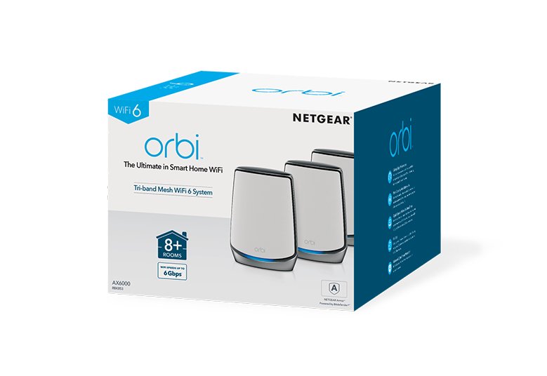 EAN 606449146059 - NETGEAR Orbi RBK853 AX6000 WiFi 6 Mesh System Tribanda (2,4 GHz/5 GHz/5 GHz) Wi-Fi 6 (802.11ax) Gris 4 Int imagen 4