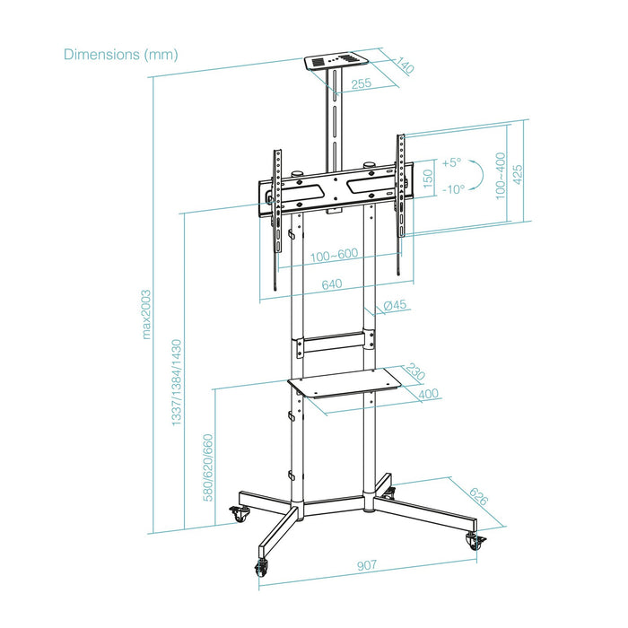 EAN 8433281016996 - TooQ FS1151M-B soporte para TV 177,8 cm (70") imagen 6