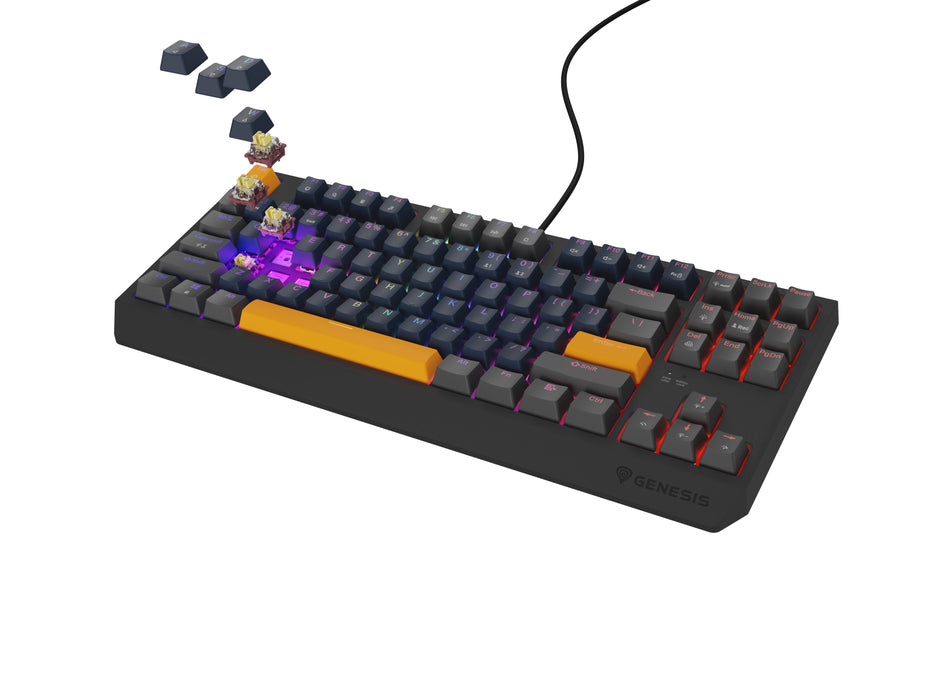EAN 5901969444445 - GENESIS THOR 230 TKL teclado Juego USB + RF Wireless + Bluetooth QWERTY Negro, Azul, Gris, Naranja imagen 3