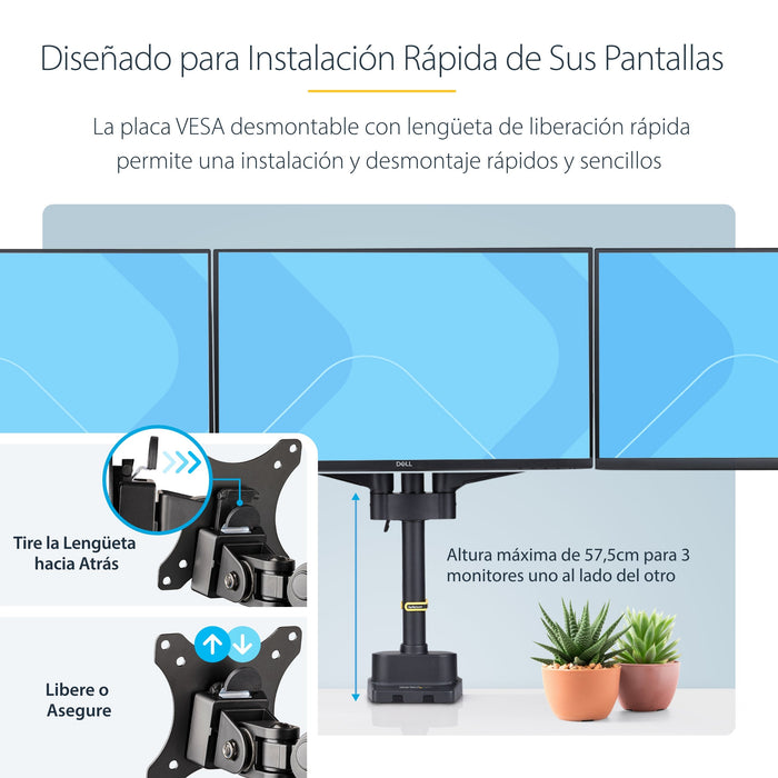 EAN 0065030902038 - StarTech.com 3MP2AG-MONITOR-ARM soporte para monitor 68,6 cm (27") Negro imagen 18