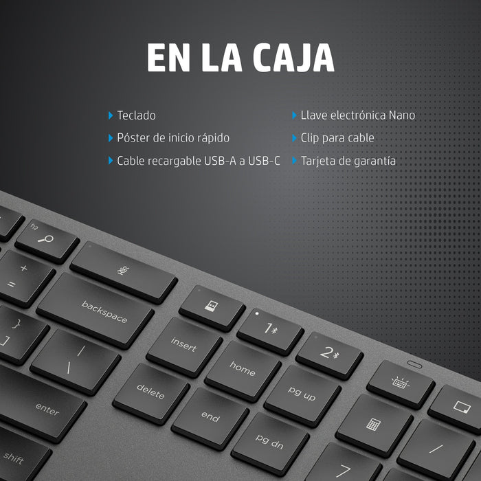 EAN 0195908664529 - HP 975 Dual-Mode Wireless Keyboard teclado Universal RF Wireless + Bluetooth QWERTY Inglés Negro imagen 18