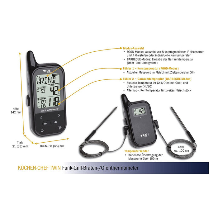 EAN 4009816031228 - TFA-Dostmann KÜCHEN-CHEF TWIN termómetro de comida 0 - 300 °C Digital imagen 7