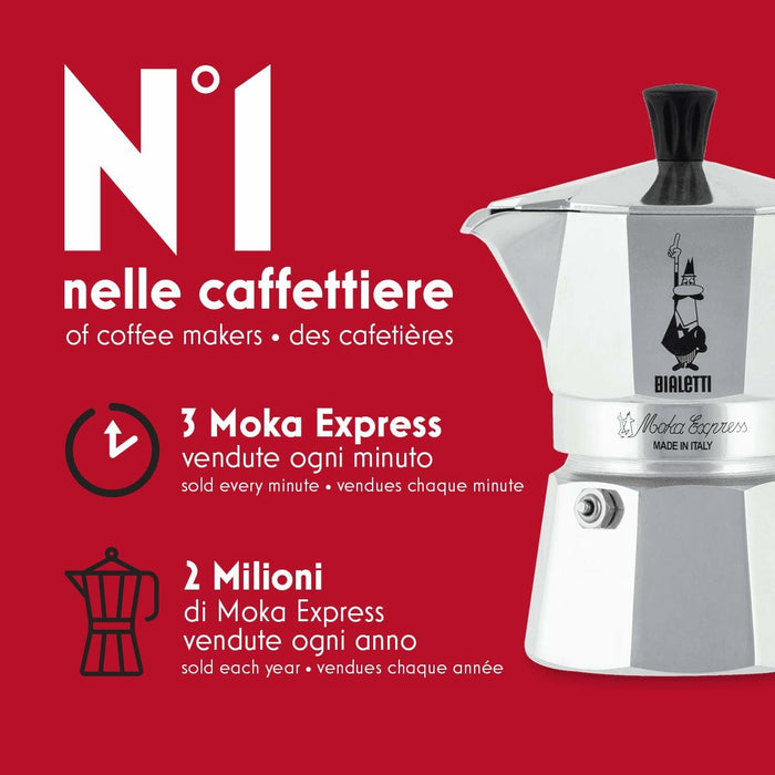 EAN 8006363011617 - Bialetti Moka Express Cafetera italiana 0,06 L Aluminio, Negro imagen 3