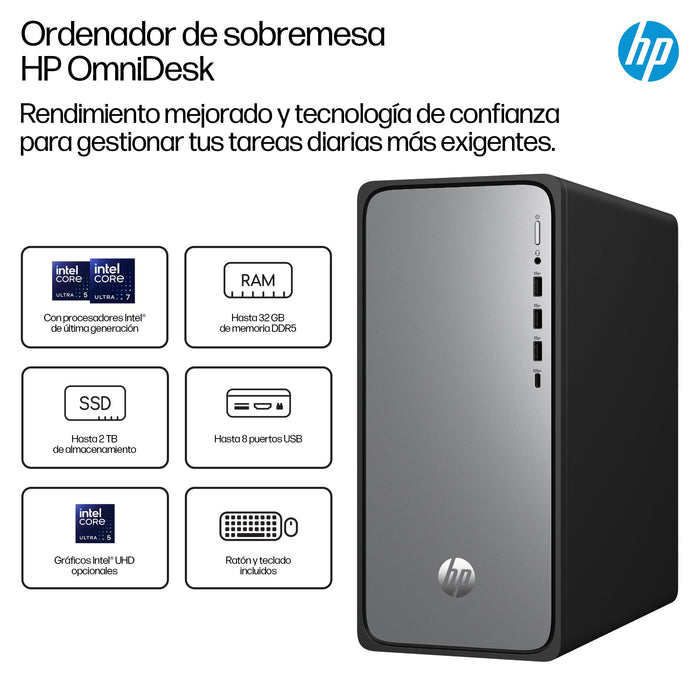 EAN 199764264374 - HP OmniDesk Desktop M02-0015ns PC Intel® Core™ i5 i5-14400 16 GB DDR5-SDRAM FreeDOS Torre Plata imagen 3