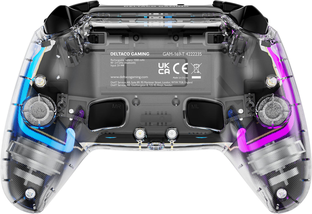 EAN 7333048060839 - Deltaco Gaming GAM-169-T mando y volante Transparente Bluetooth Gamepad Nintendo Switch, PC, PlayStation  imagen 4