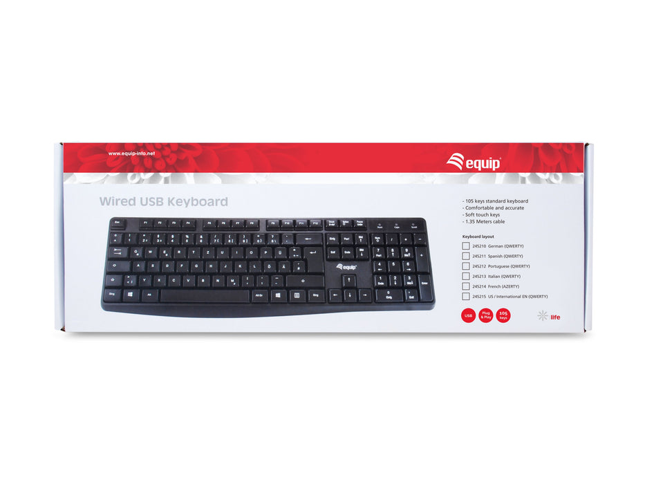 EAN 4015867223796 - Equip 245213 teclado Oficina USB QWERTY Italiano Negro imagen 4