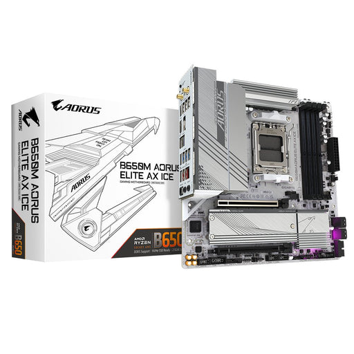 EAN 4719331859336 - GIGABYTE B650M AORUS ELITE AX ICE placa base AMD B650 Zócalo AM5 micro ATX imagen 1