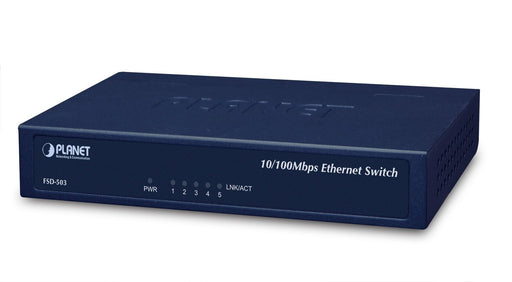 EAN 4711213680304 - PLANET FSD-503 switch Fast Ethernet (10/100) Azul imagen 1