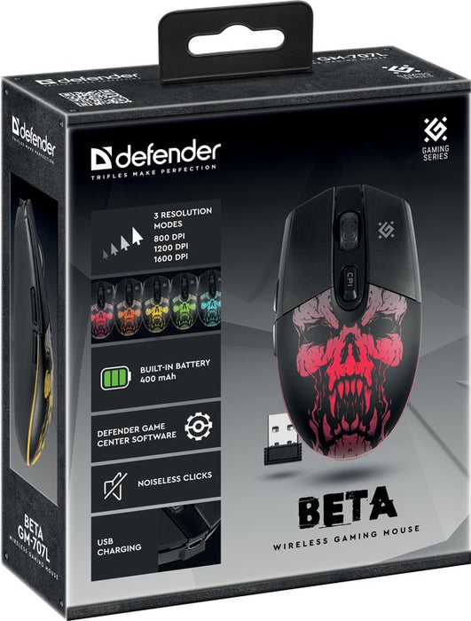 EAN 4714033527071 - Defender Beta GM-707L ratón Juego mano derecha RF inalámbrico Óptico 1600 DPI imagen 3