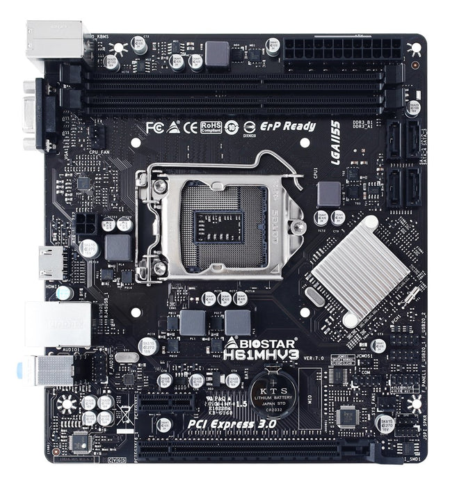 EAN 4712960685208 - Biostar H61MHV3 placa base Intel® H61 LGA 1155 (Socket H2) micro ATX imagen 2