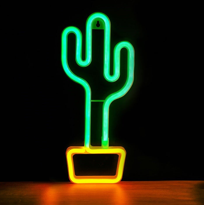 EAN 5900495949370 - Forever Light Neon LED Light CACTUS orange green Bat + USB FLNEO2 Figura iluminada decorativa imagen 2