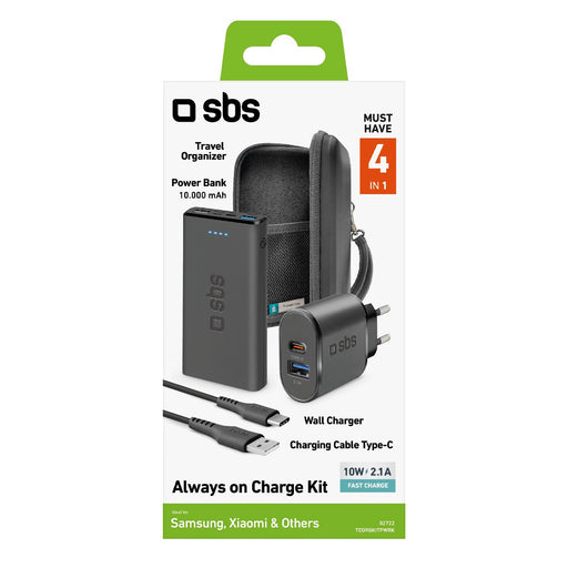 EAN 8018417402722 - SBS Always on Charge KIT 10000 mAh Negro imagen 2