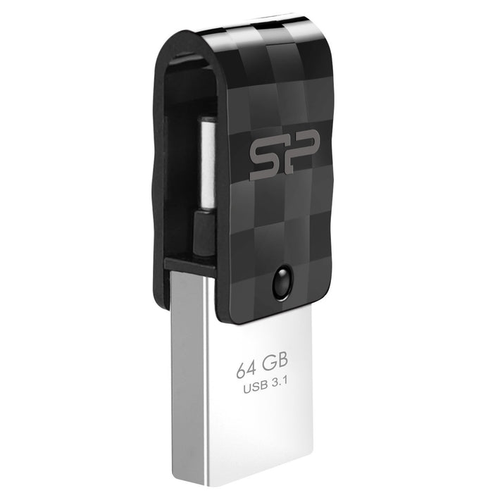 EAN 4712702655957 - Silicon Power Mobile C31 unidad flash USB 64 GB USB Type-A / USB Type-C 3.2 Gen 1 (3.1 Gen 1) Negro, Plat imagen 5
