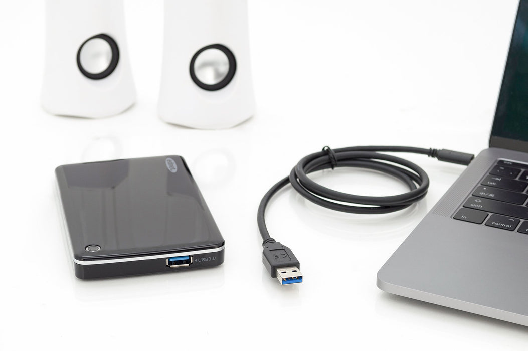 EAN 4016032438298 - Digitus AK-300146-010-S cable USB USB 2.0 1 m USB C USB A Negro imagen 3