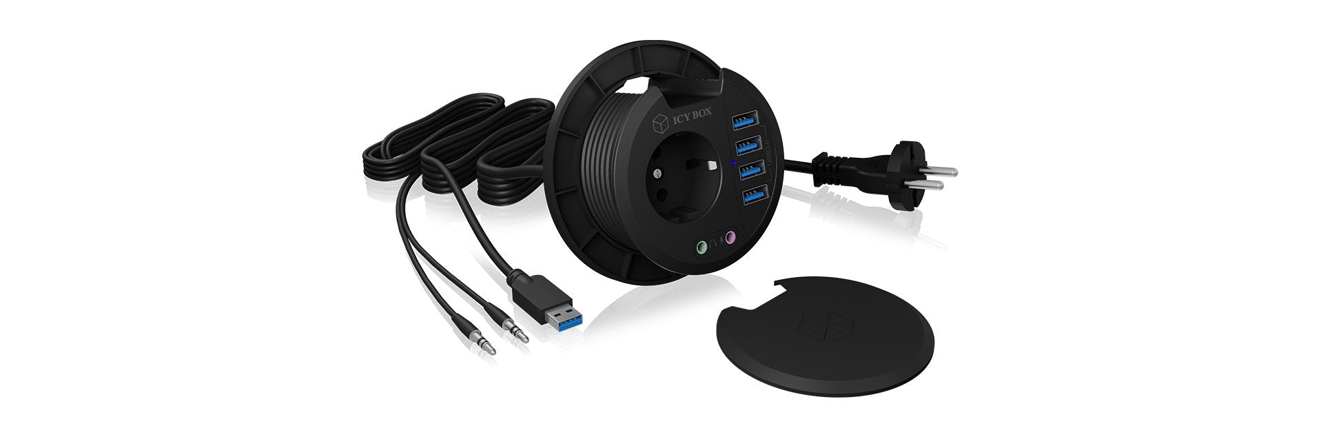 EAN 4250078169727 - ICY BOX IB-HUB1430 toma de corriente Negro imagen 1