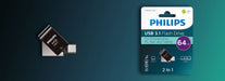 EAN 8720039510739 - Philips FM64DC152B/00 unidad flash USB 64 GB USB Tipo C 3.2 Gen 1 (3.1 Gen 1) Negro imagen 2