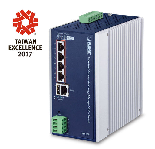 EAN 4711605282376 - PLANET BSP-360 switch Gestionado Gigabit Ethernet (10/100/1000) Energía sobre Ethernet (PoE) Azul, Blanco imagen 1