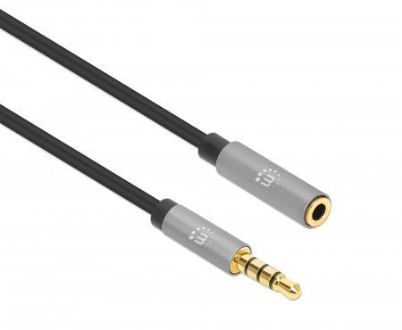 EAN 0766623356022 - Manhattan 356022 cable de audio 1 m 3,5mm Negro, Plata imagen 2