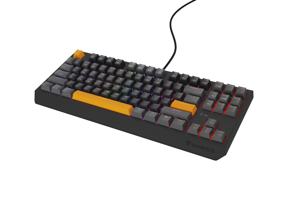 EAN 5901969443318 - GENESIS Thor 230 TKL teclado Juego USB + RF Wireless + Bluetooth QWERTY Negro, Gris, Naranja imagen 1