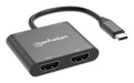 EAN 766623154321 - Manhattan 154321 adaptador de cable de vídeo 0,15 m USB Tipo C 2 x HDMI Negro imagen 4
