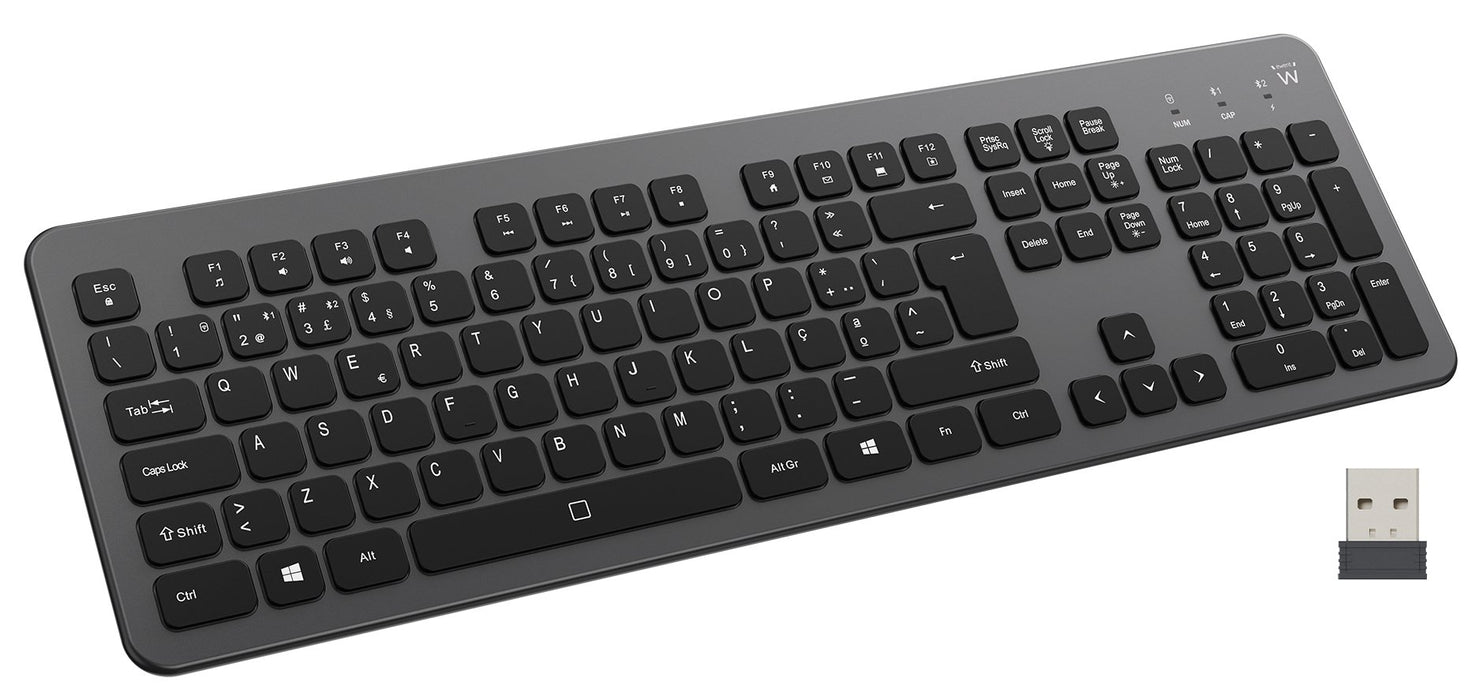 EAN 8052101434088 - Ewent EW3296 teclado Universal RF inalámbrica + USB QWERTY Español Negro, Gris imagen 1