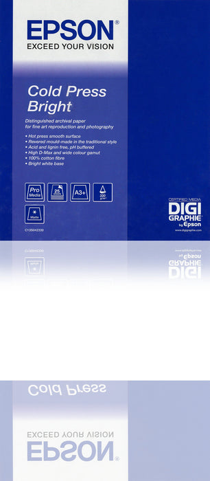 EAN 0010343871090 - Epson Cold Press Bright, 17" x 15m, 305g/m² formato grande Mate imagen 1