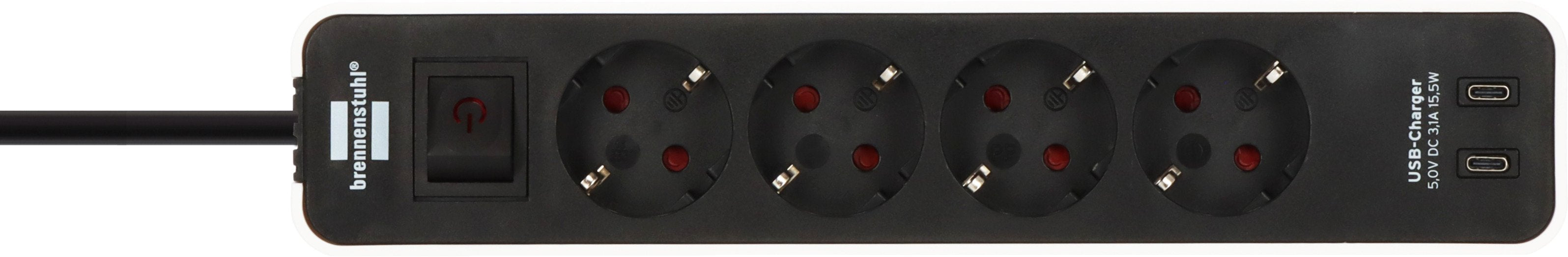 EAN 4007123691142 - Brennenstuhl 1153240126 base múltiple 1,5 m 4 salidas AC Interior Negro, Blanco imagen 3