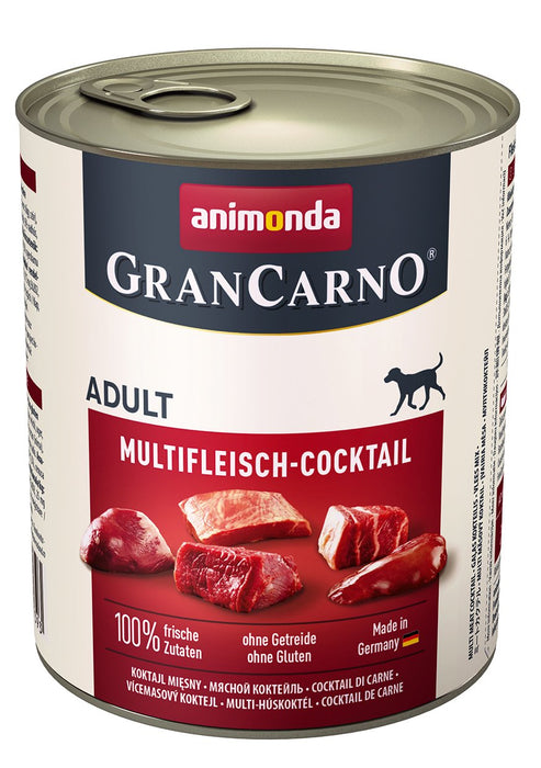 EAN 4017721827393 - animonda GranCarno multi meat cocktail Ternera, Pollo, Caza, Corazón, Pavo Adulto 800 g imagen 1