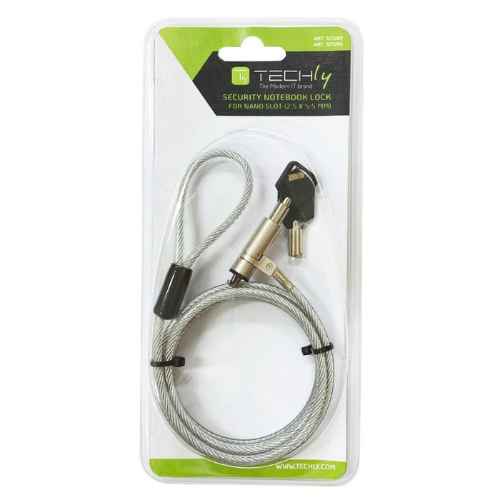 EAN 8051128107289 - Techly IQ-LOK-15-K cable antirrobo Plata 1,8 m imagen 2