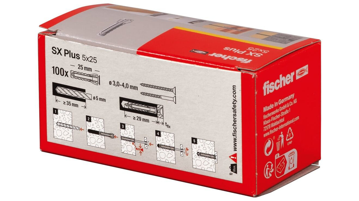 EAN 4048962480818 - Fischer 568005 tornillo de anclaje y taco 100 pieza(s) Anclaje de expansión 25 mm imagen 3