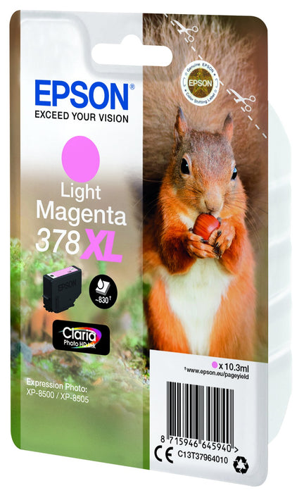 EAN 8715946645957 - Epson Squirrel 378XL cartucho de tinta 1 pieza(s) Original Alto rendimiento (XL) Magenta claro imagen 3
