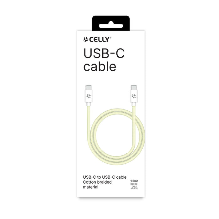 EAN 8021735207719 - Celly USBCUSBCCOTTYL cable USB 1,5 m USB C Blanco, Amarillo imagen 3