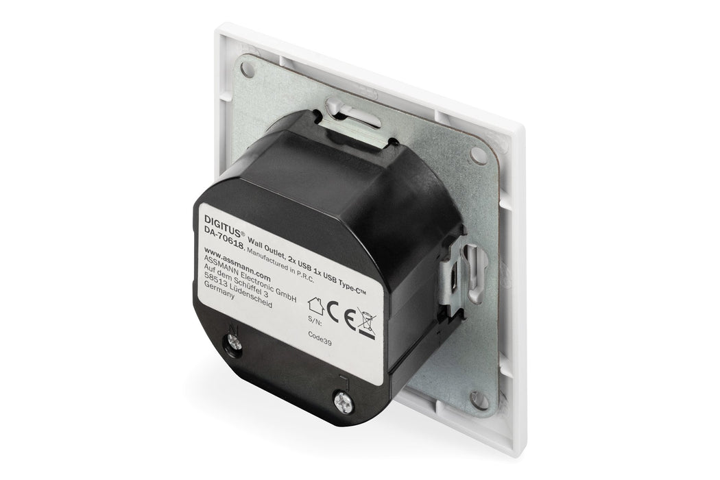 EAN 4016032459842 - Digitus DA-70618 toma de corriente 2 x USB A + 1 x USB C Blanco imagen 3