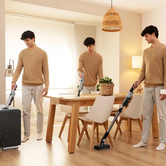 EAN 8435484084086 - Cecotec Scoba 2100 Twice Aspiradora vertical Batería Secar Ciclónico Sin bolsa 210 W Negro, Azul imagen 2