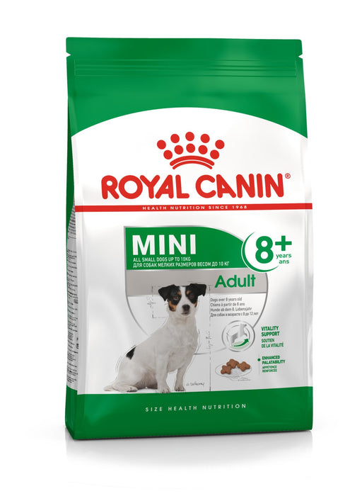 EAN 3182550831413 - Royal Canin Mini Adult 8+ 800 g Senior Aves, Arroz, Vegetal imagen 1