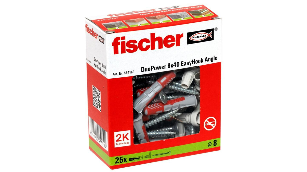 EAN 4048962459500 - Fischer 564169 tornillo de anclaje y taco 25 pieza(s) Juego de enchufes de pared y ganchos de tornillo imagen 4