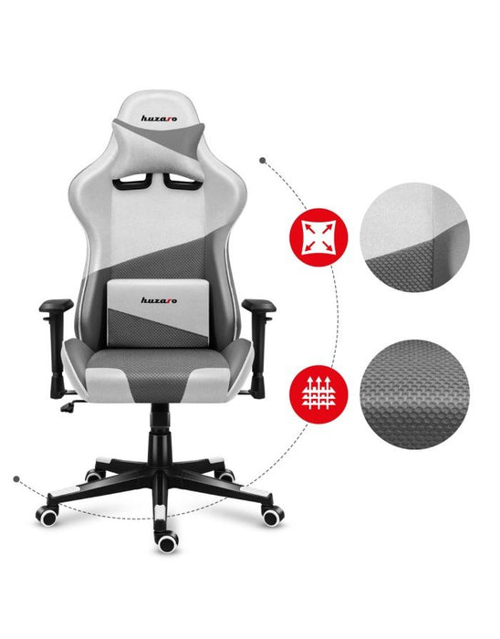 EAN 5903796012989 - Huzaro Force 6.2 Silla para videojuegos de PC Asiento (de seguridad) de butaca Gris, Blanco imagen 10